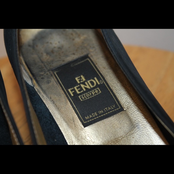 🪙 Vintage '90s Fendi FF Logo Wedge Espadrilles Heels - Picture 8 of 9